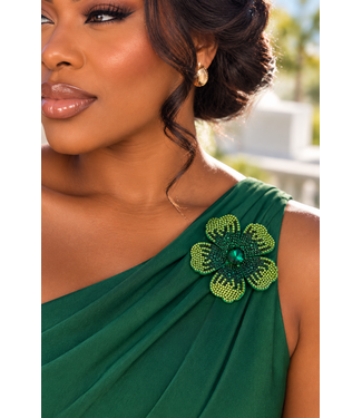 Bloom & Bling Brooch & Hair Pin - Green