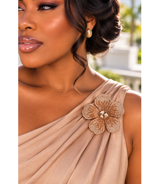 Bloom & Bling Brooch & Hair Pin - Champagne