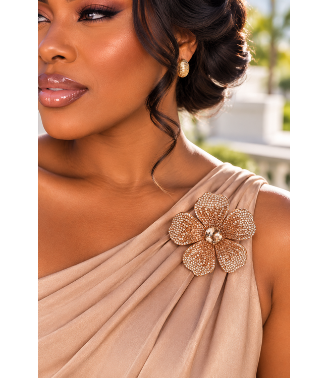 Bloom & Bling Brooch & Hair Pin - Champagne