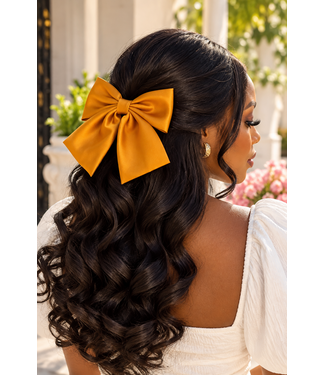 A Girl's Girl Hair Bow - Mustard