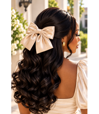 A Girl's Girl Hair Bow - Beige