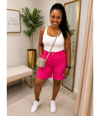 Chic Intentions Shorts - Hot Pink