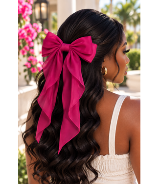 Pretty Girl Era Hair Bow - Fuchsia