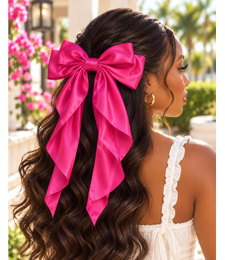 Pretty Girl Era Hair Bow - Hot Pink