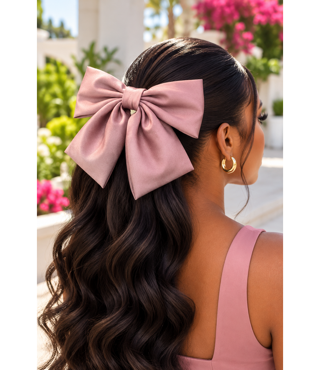 A Girl's Girl Hair Bow - Dusty Pink