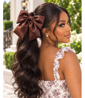 A Girl's Girl Hair Bow - Brown