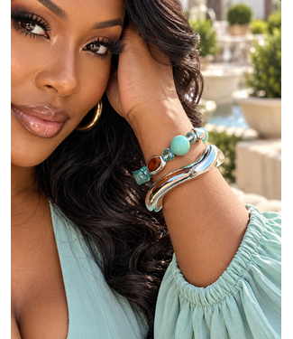On Cloud Nine 2PC Bracelet Set - Mint