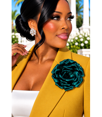Full Bloom Brooch & Hair Pin - Emerald