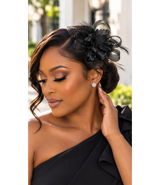 Lady Prestige Fascinator & Corsage - Black