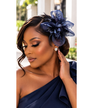Lady Prestige Fascinator & Corsage - Navy