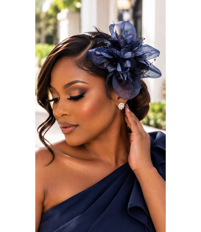 Lady Prestige Fascinator & Corsage - Navy