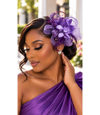 Lady Prestige Fascinator & Corsage - Purple