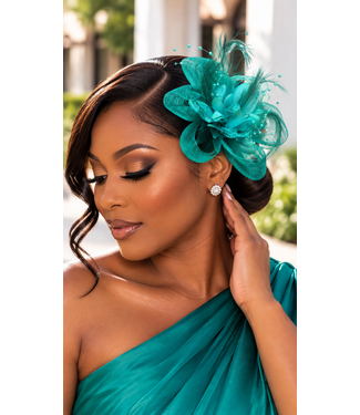 Lady Prestige Fascinator & Corsage - Teal