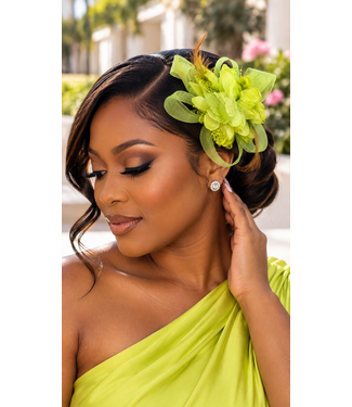 Lady Prestige Fascinator & Corsage - Lime