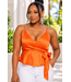 BLISSFUL MOOD PEPLUM TOP ORANGE
