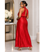 Rich Romance Pleated Midi Dress RED