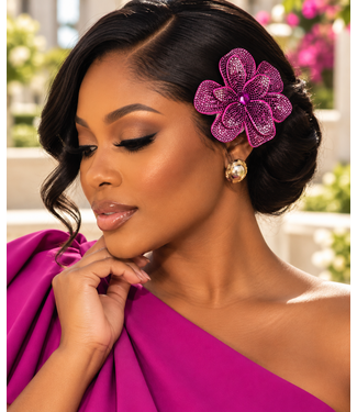 Evening Edit Brooch & Hair Clip - Purple