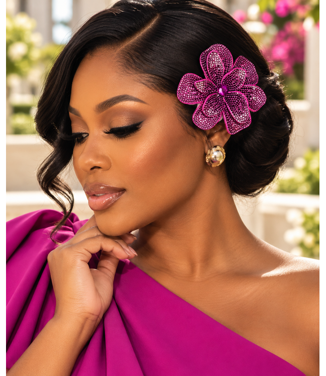 Evening Edit Brooch & Hair Clip - Purple