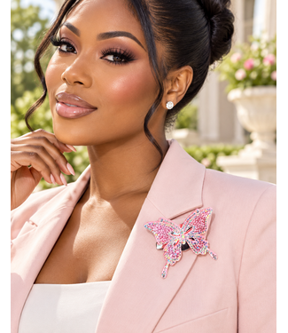 Pretty Wings Brooch & Hair Clip - Pink