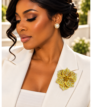 Dark Romance Brooch & Hair Clip - Yellow