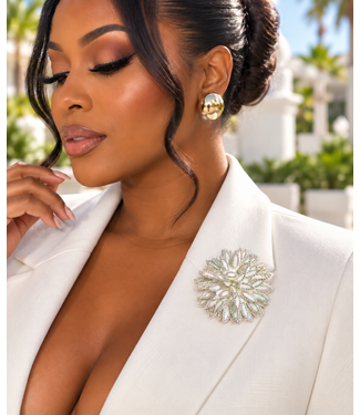 Full Of Life Brooch & Hair Clip - White