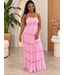 Free Spirit Crochet Maxi Dress - Pink