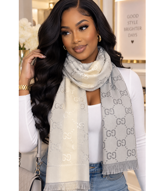 Gucci Luxe Scarf - Silver/Ivory