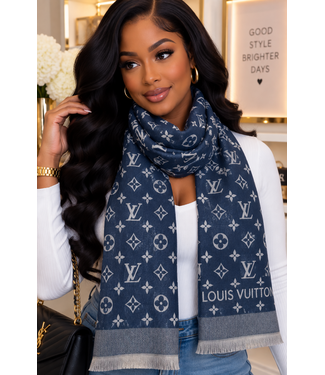 LV Luxe Scarf - Navy
