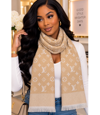 LV Luxe Scarf - Taupe