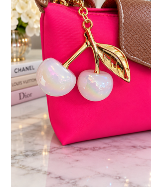 Cherry Supreme Bag Charm - White