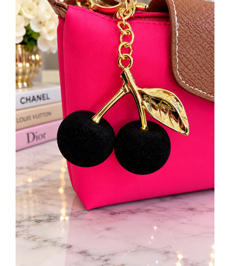 Cherry Supreme Bag Charm - Black