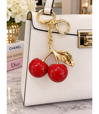 Cherry Supreme Bag Charm - Cherry Red