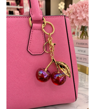 Cherry Supreme Bag Charm - Burgundy Iridescent