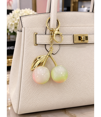 Cherry On Top Bag Charm - Pink/Green