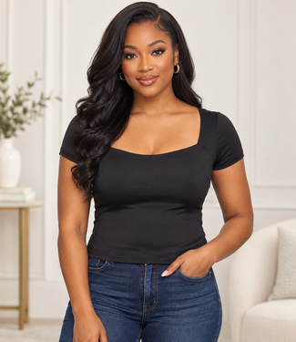 SO SWEET CROP TOP BLACK
