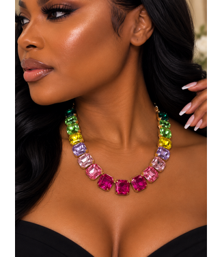 Squared In Necklace - Multi