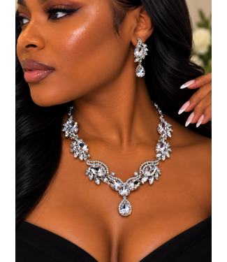 The Jewel Box Necklace Set - Silver