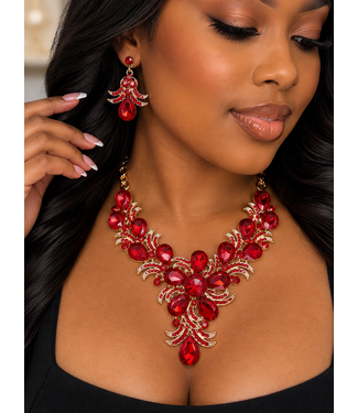 Forever Yours Necklace Set - Red