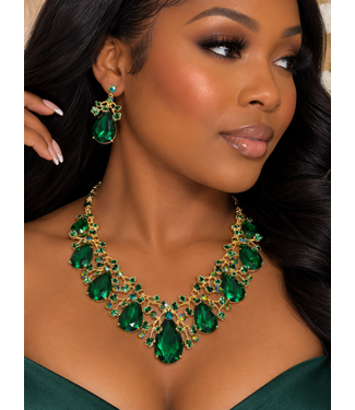 Feel The Rush Necklace Set - Emerald