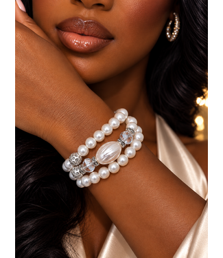 Pearl Darling 3PC Bracelet Set - White