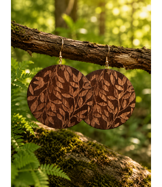 One With Nature Earrings - Brown