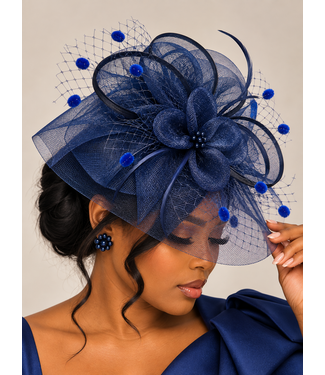 Garden Glam Fascinator - Navy