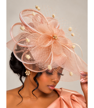 Garden Glam Fascinator - Peach