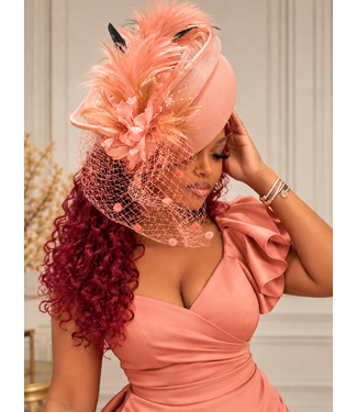 High Society Fascinator - Peach