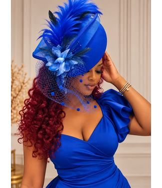 High Society Fascinator - Royal Blue