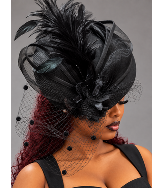 High Society Fascinator - Black