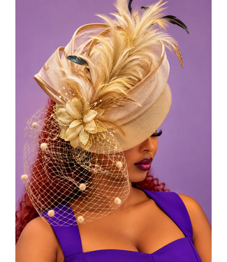 High Society Fascinator - Tan