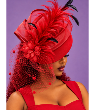 High Society Fascinator - Red