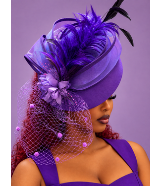 High Society Fascinator - Purple