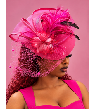 High Society Fascinator - Fuchsia